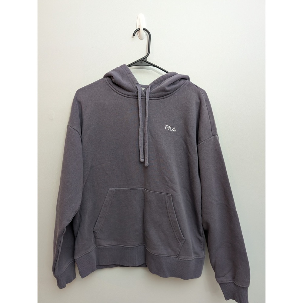 D2 Fila Purple Pullover Hoodie Sweatshirt Size‎ Large